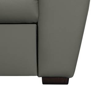 Canapé d'angle Didy Cuir véritable - Gris foncé - Méridienne longue à gauche (vue de face) - Fonction couchage - Coffre de lit