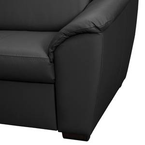 Canapé d'angle Didy Cuir véritable - Noir - Méridienne longue à gauche (vue de face) - Sans fonction