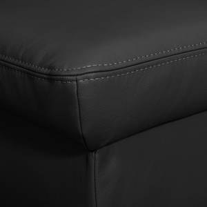Canapé d'angle Didy Cuir véritable - Noir - Méridienne longue à gauche (vue de face) - Sans fonction