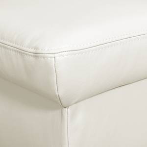 Canapé d'angle Didy Cuir véritable - Blanc - Méridienne longue à gauche (vue de face) - Sans fonction