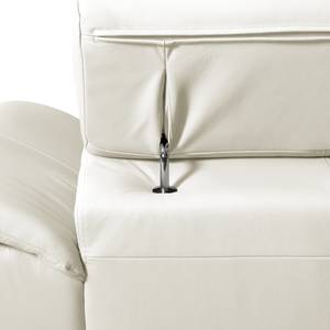 Canapé d'angle Didy Cuir véritable - Blanc - Méridienne longue à gauche (vue de face) - Sans fonction