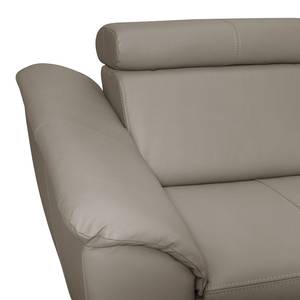 Canapé d'angle Didy Cuir véritable - Taupe - Méridienne longue à droite (vue de face) - Fonction couchage - Coffre de lit