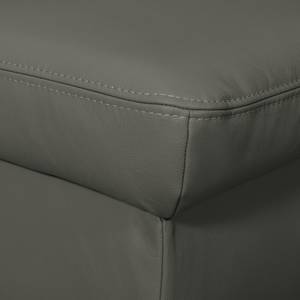 Canapé d'angle Didy Cuir véritable - Gris foncé - Méridienne longue à droite (vue de face) - Sans fonction