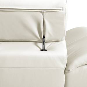 Canapé d'angle Didy Cuir véritable - Blanc - Méridienne longue à droite (vue de face) - Sans fonction