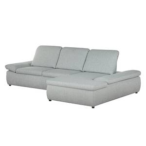 Boxspring Ecksofa Donhill II Webstoff Webstoff - Silber - Longchair davorstehend rechts