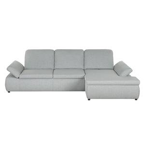 Boxspring Ecksofa Donhill II Webstoff Silber - Longchair davorstehend rechts