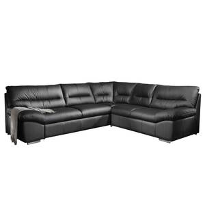 Ecksofa Doug Echtleder Schwarz Ecke davorstehend rechts