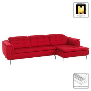 Ecksofa Dovery Flachgewebe Longchair/Ottomane davorstehend rechts - Rot