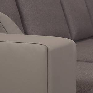 Ecksofa Dublin I (mit Schlaffunktion) Kunstleder/Strukturstoff - Taupe / Braun - Breite: 254 cm