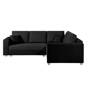 Ecksofa Dublin I (mit Schlaffunktion) Kunstleder/Strukturstoff - Schwarz - Breite: 254 cm