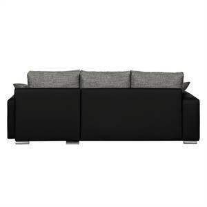 Ecksofa Dulmen Longchair beidseitig montierbar - Schwarz / Grau