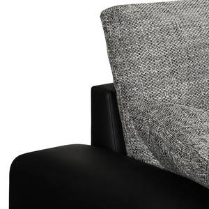 Ecksofa Dulmen Longchair beidseitig montierbar - Schwarz / Grau