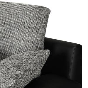 Ecksofa Dulmen Longchair beidseitig montierbar - Schwarz / Grau