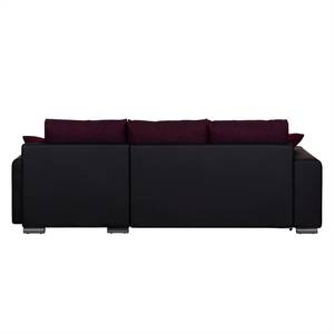 Ecksofa Dulmen Longchair beidseitig montierbar - Schwarz / Lila