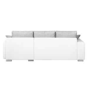 Ecksofa Dulmen Longchair beidseitig montierbar - Weiß / Hellgrau