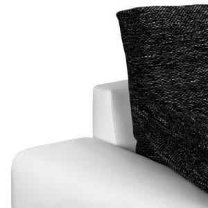 Hoekbank Dulmen longchair aan beide zijden monteerbaar - Wit/zwart