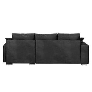 Ecksofa Dulmen Antiklederoptik Longchair beidseitig montierbar - Schwarz