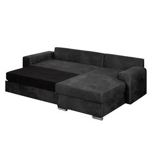 Ecksofa Dulmen Antiklederoptik Longchair beidseitig montierbar - Schwarz