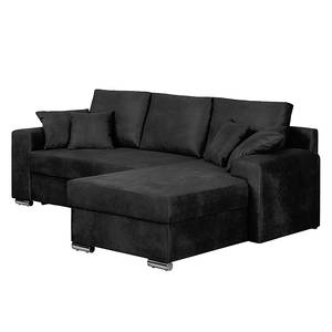 Ecksofa Dulmen Antiklederoptik Longchair beidseitig montierbar - Schwarz