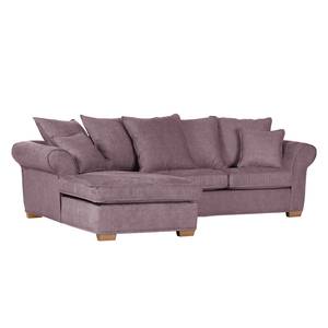 Ecksofa Durana Microfaser Mauve - Ottomane davorstehend links