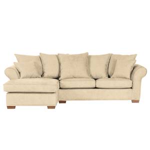 Hoekbank Durana microvezel - Warm beige - Ottomaan vooraanzicht links