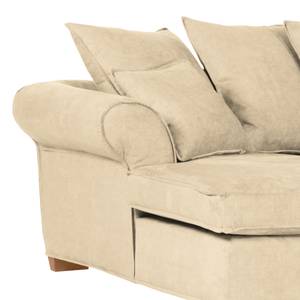 Hoekbank Durana microvezel - Warm beige - Ottomaan vooraanzicht links