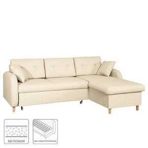 Ecksofa Eastville Beidseitig montiertbar - Webstoff - Hellbeige - Schlaffunktion - Bettkasten