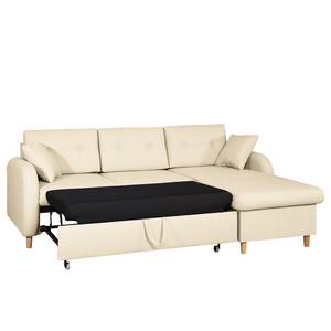 Ecksofa Eastville Beidseitig montiertbar - Webstoff - Hellbeige - Schlaffunktion - Bettkasten