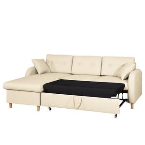 Ecksofa Eastville Beidseitig montiertbar - Webstoff - Hellbeige - Schlaffunktion - Bettkasten