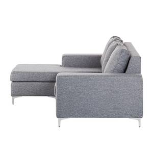 Ecksofa Cush Strukturstoff Grau - Longchair davorstehend links