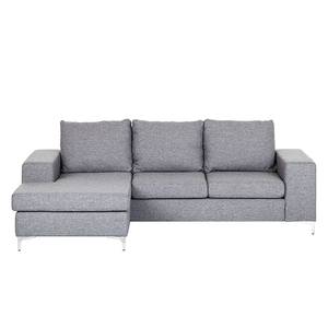 Ecksofa Cush Strukturstoff Grau - Longchair davorstehend links