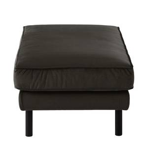 Ecksofa Edina Samt Bisonbraun - Longchair davorstehend links - Mit Hocker