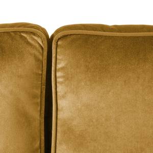 Ecksofa Edina Samt Honig - Longchair davorstehend rechts - Mit Hocker