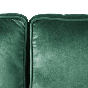 Hoekbank Edina fluweel - Zeegroen - Longchair vooraanzicht links - Met hocker