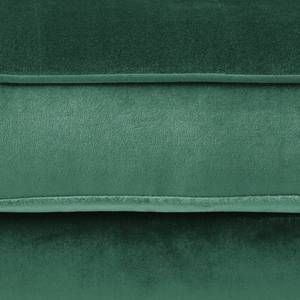 Canapé d'angle Edina Velours - Vert océan - Méridienne courte à droite (vue de face) - Avec repose-pieds