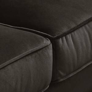 Ecksofa Edina Samt Bisonbraun - Longchair davorstehend links - Ohne Hocker