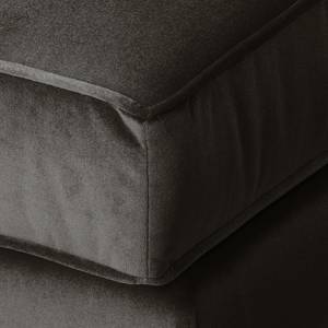 Ecksofa Edina Samt Bisonbraun - Longchair davorstehend links - Ohne Hocker