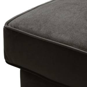 Ecksofa Edina Samt Bisonbraun - Longchair davorstehend links - Ohne Hocker