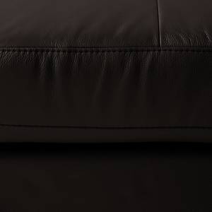 Canapé d'angle Eduardo I Cuir véritable - Marron foncé - Méridienne courte à droite (vue de face) - Fonction couchage - Coffre de lit