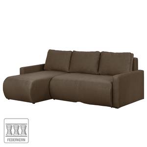 Ecksofa El Calvario (mit Schlaffunktion) Strukturstoff Longchair davorstehend links - Espresso