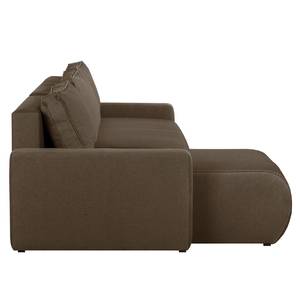 Ecksofa El Calvario (mit Schlaffunktion) Strukturstoff Longchair davorstehend links - Espresso