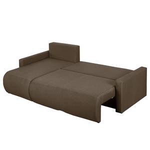 Ecksofa El Calvario (mit Schlaffunktion) Strukturstoff Longchair davorstehend links - Espresso