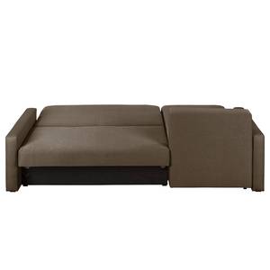 Ecksofa El Calvario (mit Schlaffunktion) Strukturstoff Longchair davorstehend links - Espresso