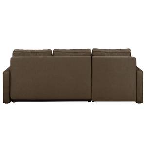 Ecksofa El Calvario (mit Schlaffunktion) Strukturstoff Longchair davorstehend links - Espresso