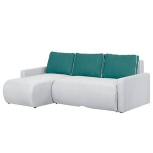 Ecksofa El Calvario (mit Schlaffunktion) Strukturstoff Longchair davorstehend links - Granit / Petrol