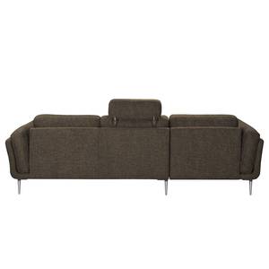 Ecksofa Ellscott Microfaser Braun - Longchair davorstehend links