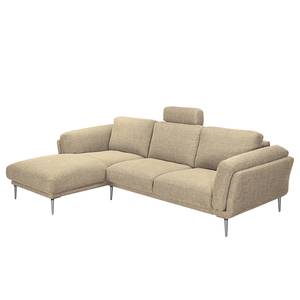 Ecksofa Ellscott Microfaser Warmes Beige - Longchair davorstehend links