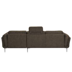 Ecksofa Ellscott Microfaser Braun - Longchair davorstehend rechts