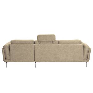 Ecksofa Ellscott Microfaser Warmes Beige - Longchair davorstehend rechts