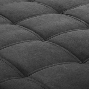 Canapé d'angle Elnora Velours - Anthracite - Méridienne longue à gauche (vue de face) - Avec repose-pieds